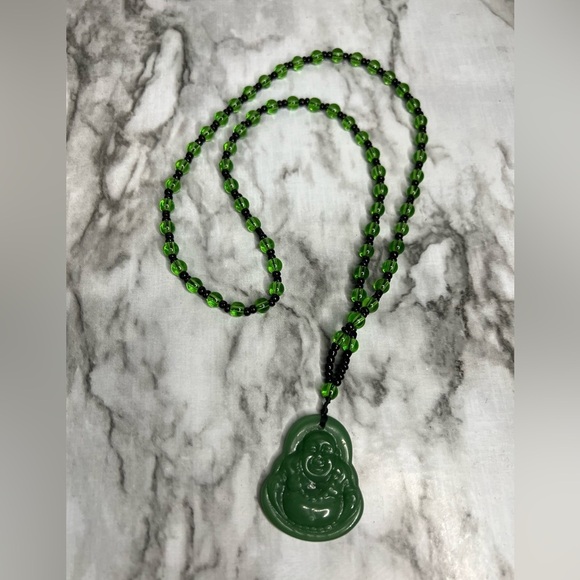 healing stones & crystals Other - JADE Green Hand Carved Maitreya Buddah Pendant Necklace